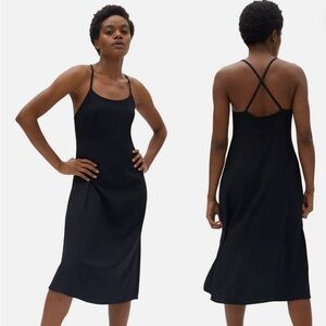 Everlane Cross-back The Japanese GoWeave Strap Midi Slip Dress